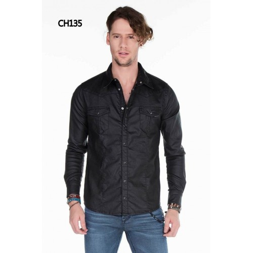 Pánská košile CIPO & BAXX CH135 BLACK