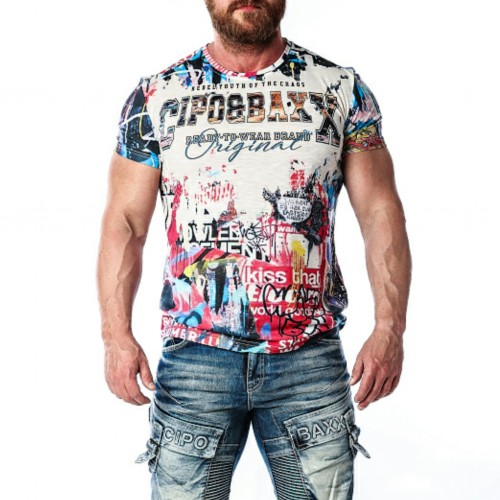 Pánske tričko CIPO & BAXX CT623 MULTICOLOR