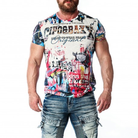 Pánské tričko CIPO & BAXX CT623 MULTICOLOR
