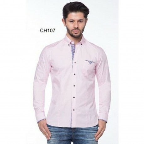 Pánská košile CIPO & BAXX BLACK PINK 107