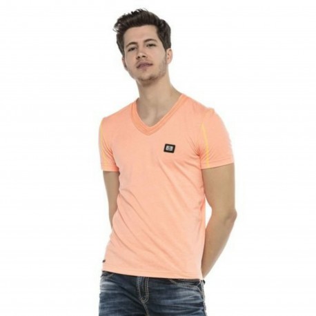 Pánské tričko CIPO & BAXX CT569 NEON CORAL