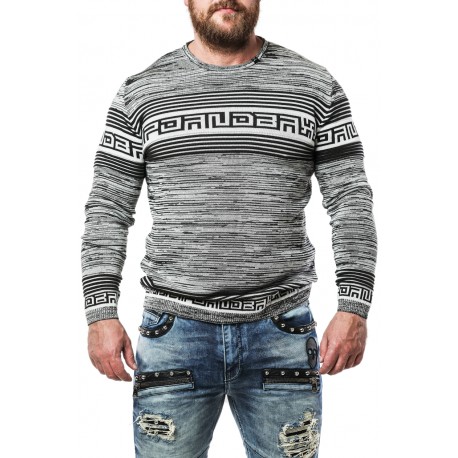 Pánský svetr CIPO & BAXX CP244 GREY