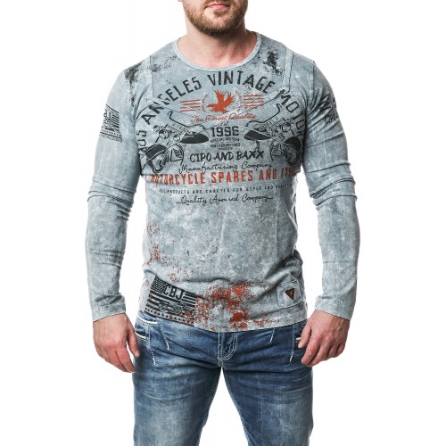 Pánské tričko CIPO & BAXX CL392 ANTRASIT