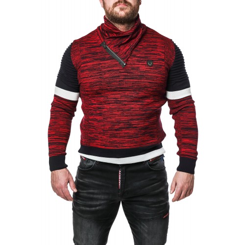 Pánský svetr CIPO & BAXX CP250 RED-NAVY