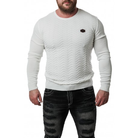 Pánský svetr CIPO & BAXX CP240 WHITE