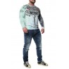 Pánské tričko CIPO & BAXX CL408 BLUE-GREEN