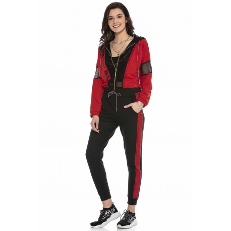 Dámská souprava WLR137 BLACK-RED