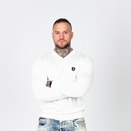 Pánský svetr CIPO & BAXX CP242 WHITE
