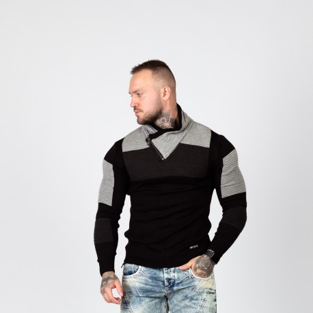 Pánský svetr CIPO & BAXX CP248 BLACK-ANTHRACITE